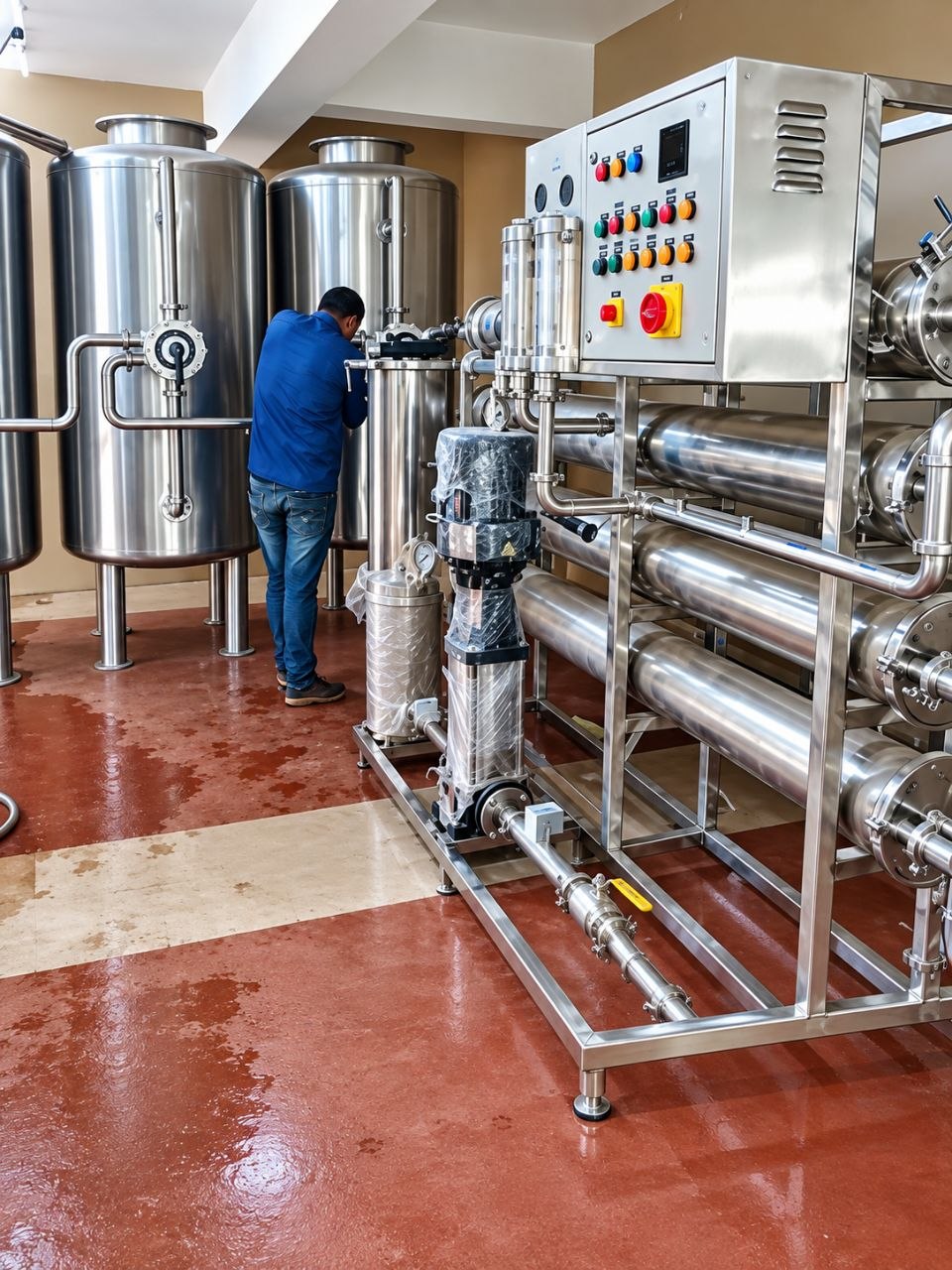 Industrial RO plant installation by Aqua Force Water Solutions
